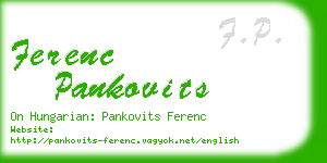 ferenc pankovits business card